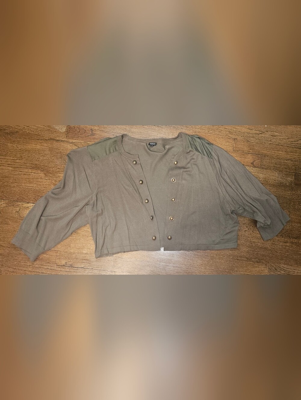 Torrid Olive Green Quarter Sleeve Cardigan - Picture 2 of 3